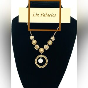Liz Palacios Gold Floral Pendant Necklace